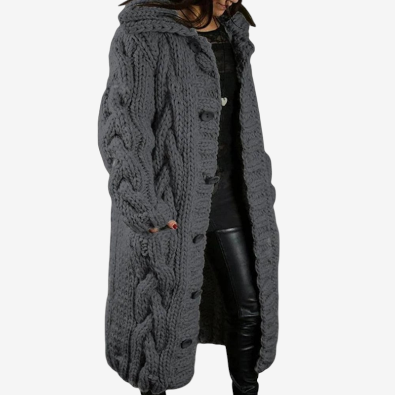 Women's Stylish Hooded Button Coat