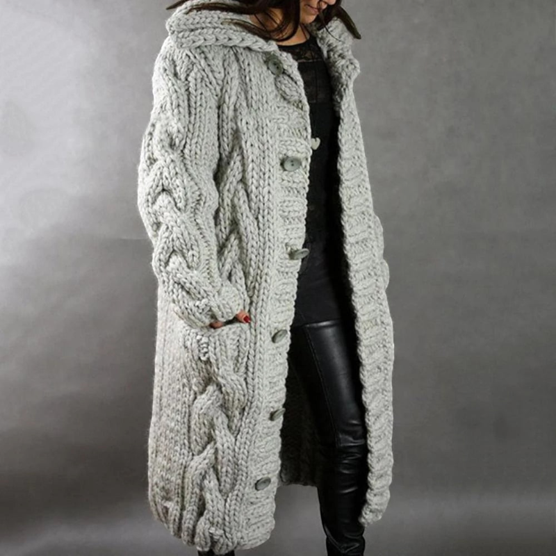 Women's Stylish Hooded Button Coat