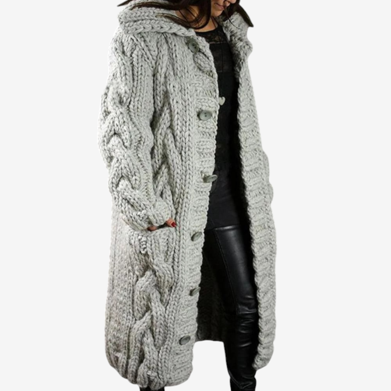 Women's Stylish Hooded Button Coat