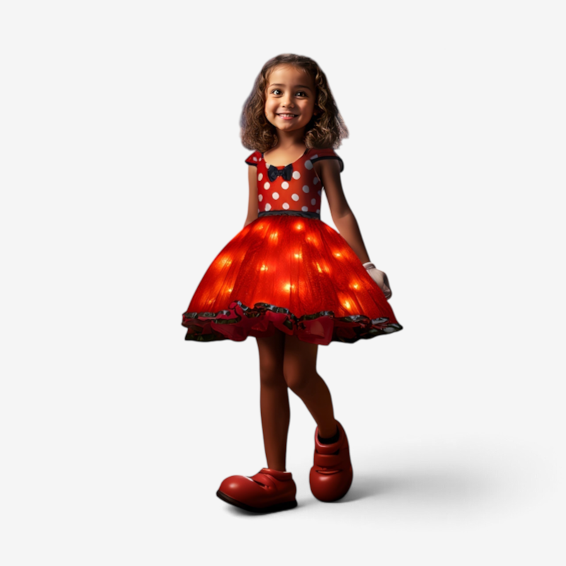 Girls' Light-Up Polka Dot Mouse Costume Dress