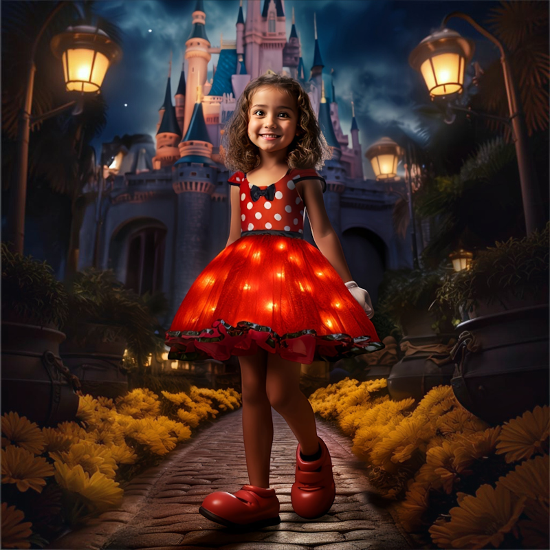Girls' Light-Up Polka Dot Mouse Costume Dress