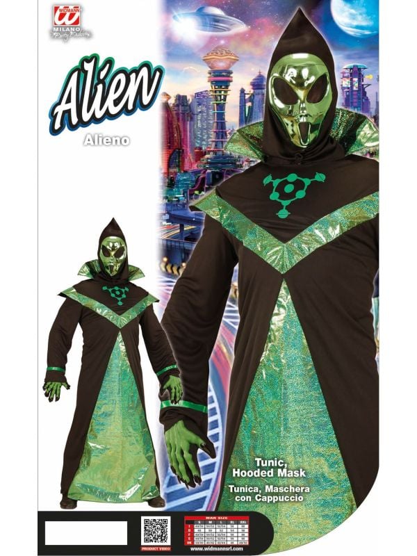Grønt Alien-kostume
