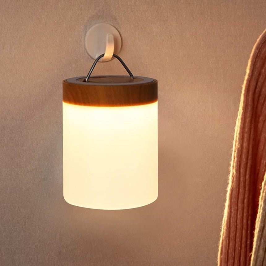 LumiNest - Modern Bedside Table Lamp Wood Base with Simple Elegance | Soft Even Light from Cylindrical White Shade | Warm Natural Accent for Modern or Classic Decor | Ideal for Nightstand, Desk or Reading Nook
