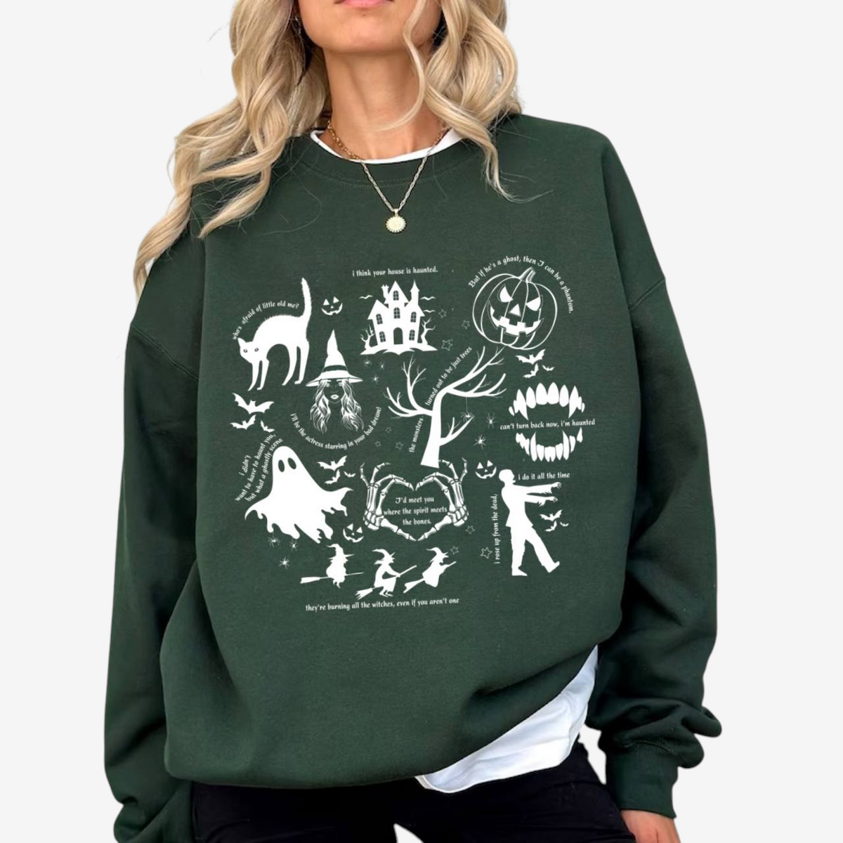 Bella - Kísérteties Halloween-mintás póló