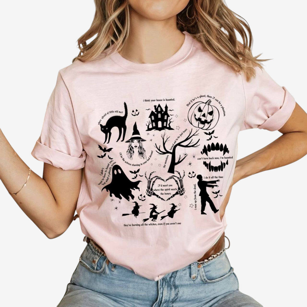 Bella - Kísérteties Halloween-mintás póló
