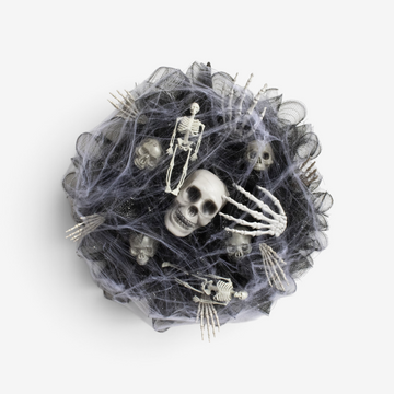 Spooky Skull Mesh Wreath for Halloween Decor
