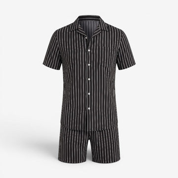 Men's Stylish Striped Shirt & Shorts Set