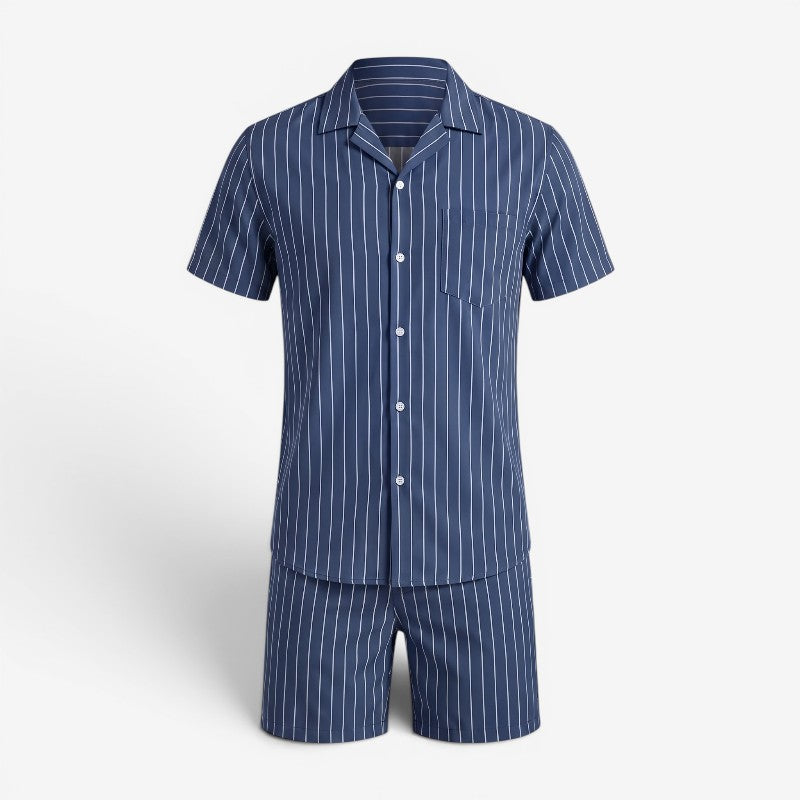 Men's Stylish Striped Shirt & Shorts Set
