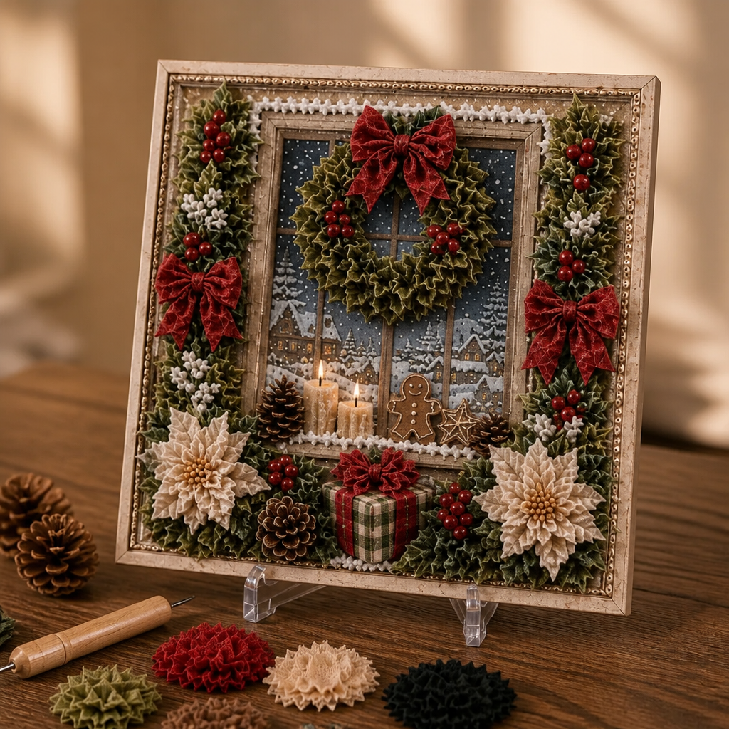 Yuleweave - 3D textil kézműves készlet előre vágott sablonnal