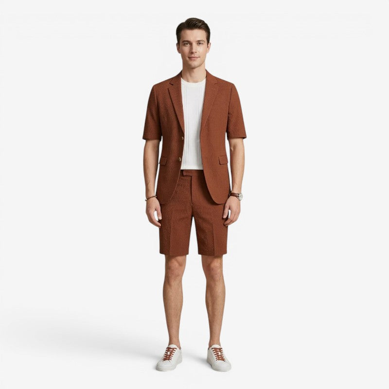 Men's Short Sleeve Blazer and Trouser Set