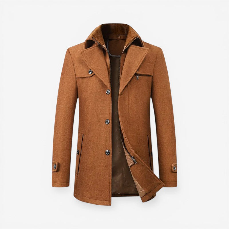 Double Collar Button Coat