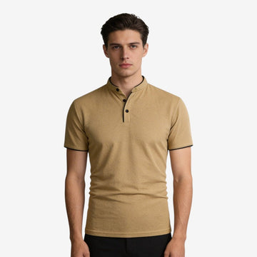 Men's Premium Short Sleeve Polo with Stand Collar