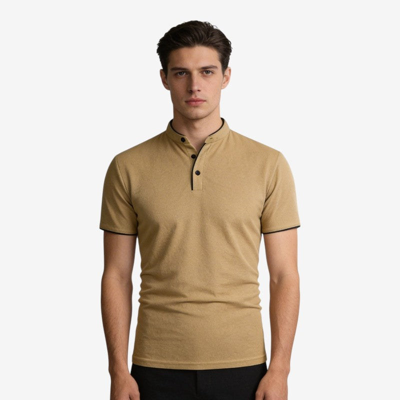 Men's Premium Short Sleeve Polo with Stand Collar
