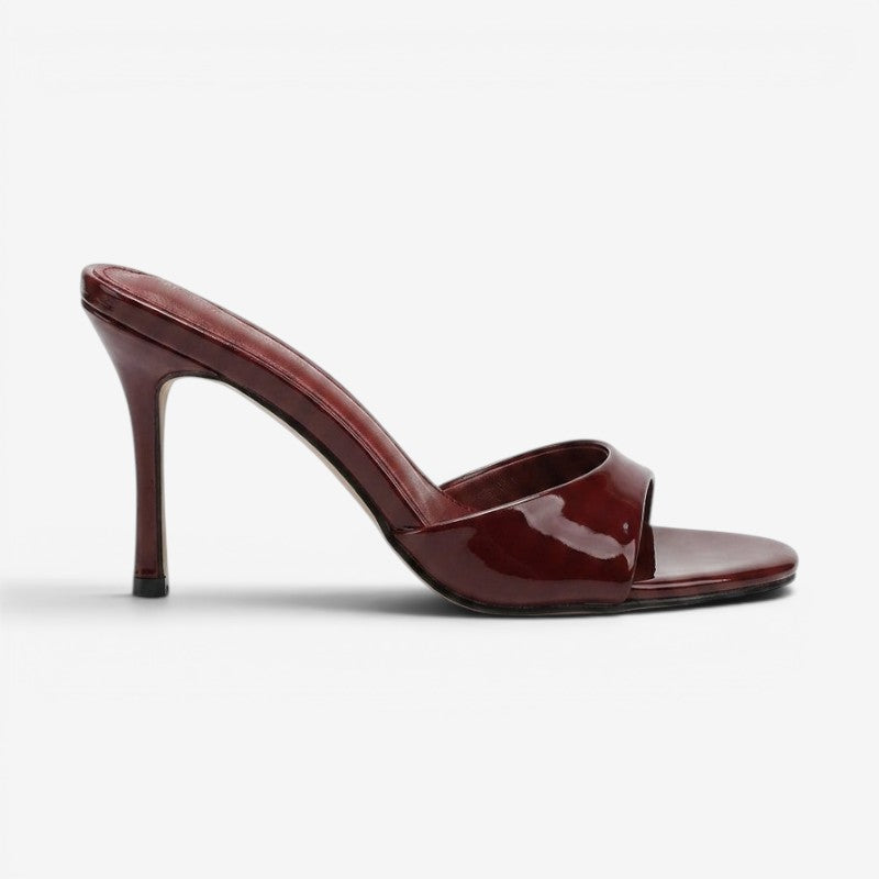 Women's Round Toe High Heel Sandals with Smooth Finish