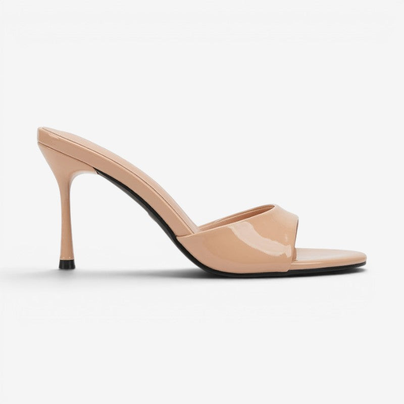 Women's Round Toe High Heel Sandals with Smooth Finish