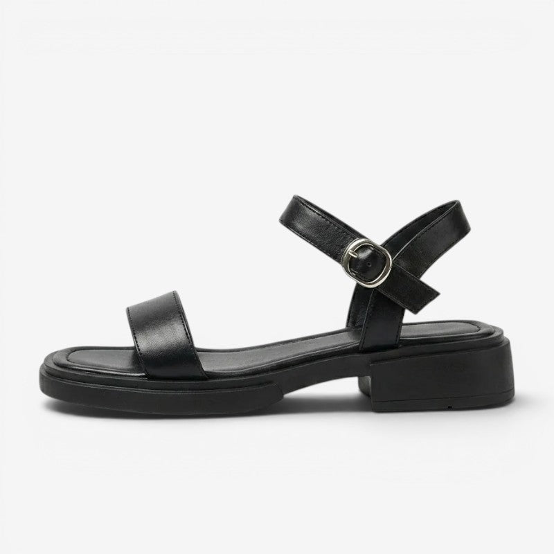Stylish Low Heeled Sandals with Ankle Strap