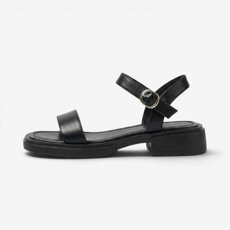 Women's Round Toe Low Heel Sandals with Adjustable Buckle
