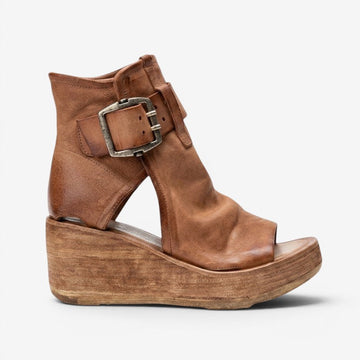 Women's Peep Toe Platform Sandals with Adjustable Buckle