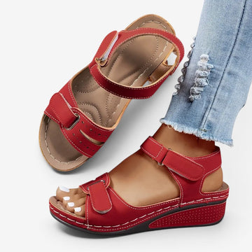 Wedge Sandals with Velcro Strap for Women