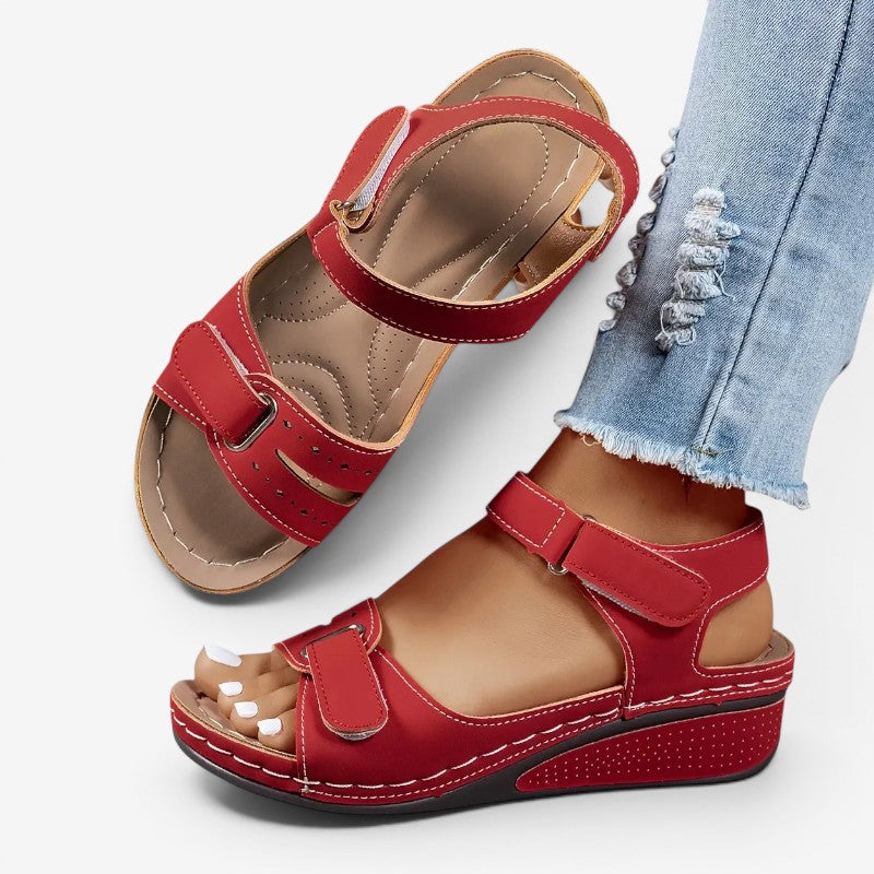 Wedge Sandals with Velcro Strap for Women