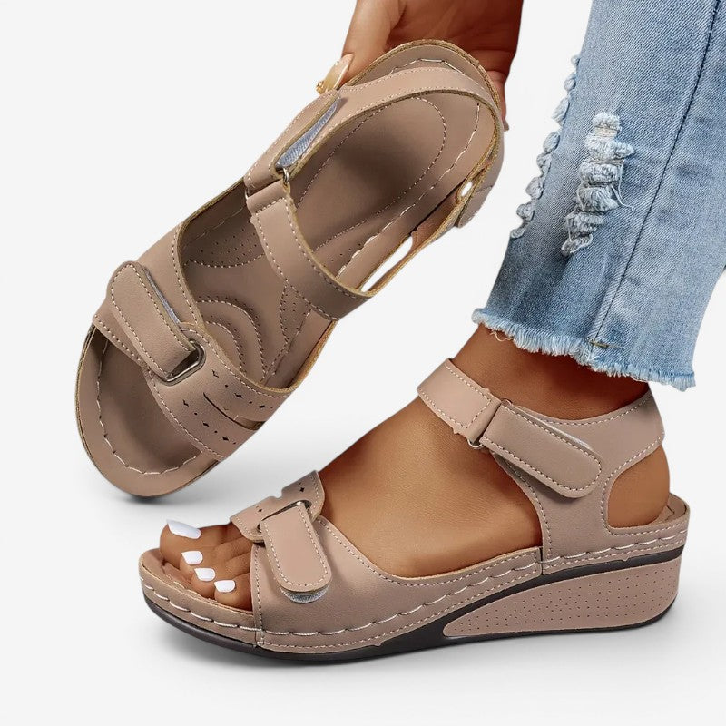 Wedge Sandals with Velcro Strap for Women