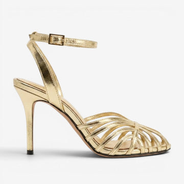 Women's Openwork Strap High Heel Sandals with Ankle Buckle
