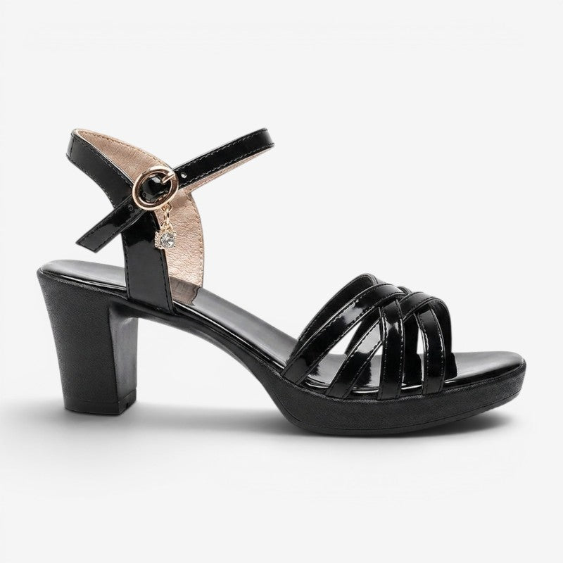 Wome's Open Toe High Heel Sandals with Ankle Buckle Strap