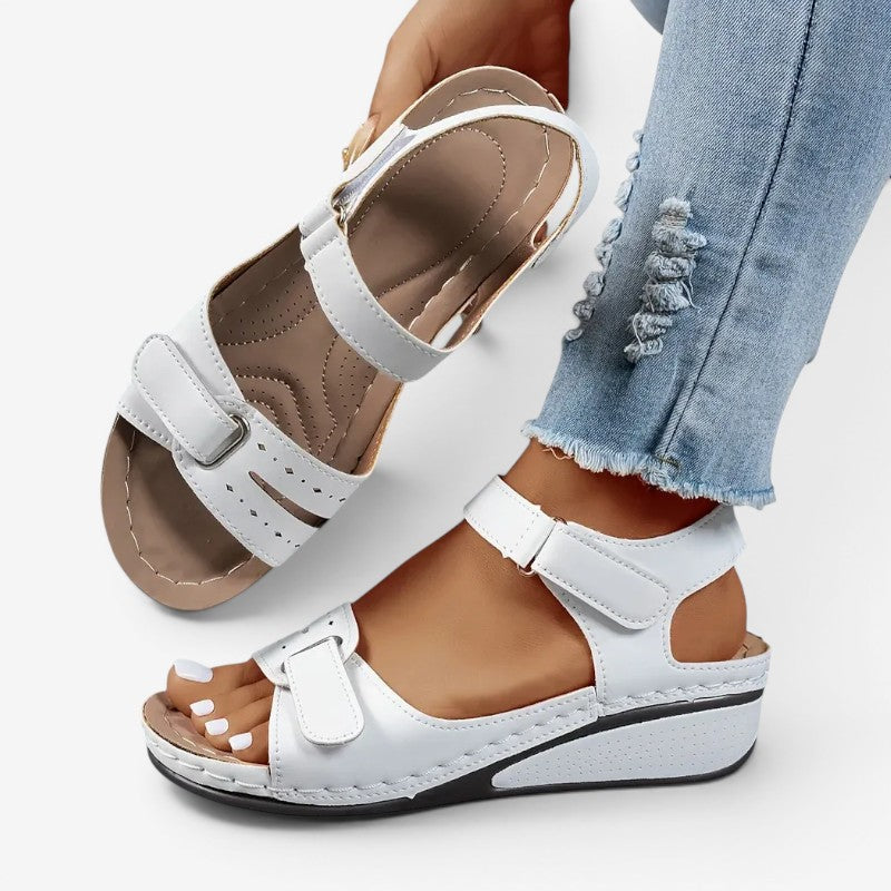 Wedge Sandals with Velcro Strap for Women