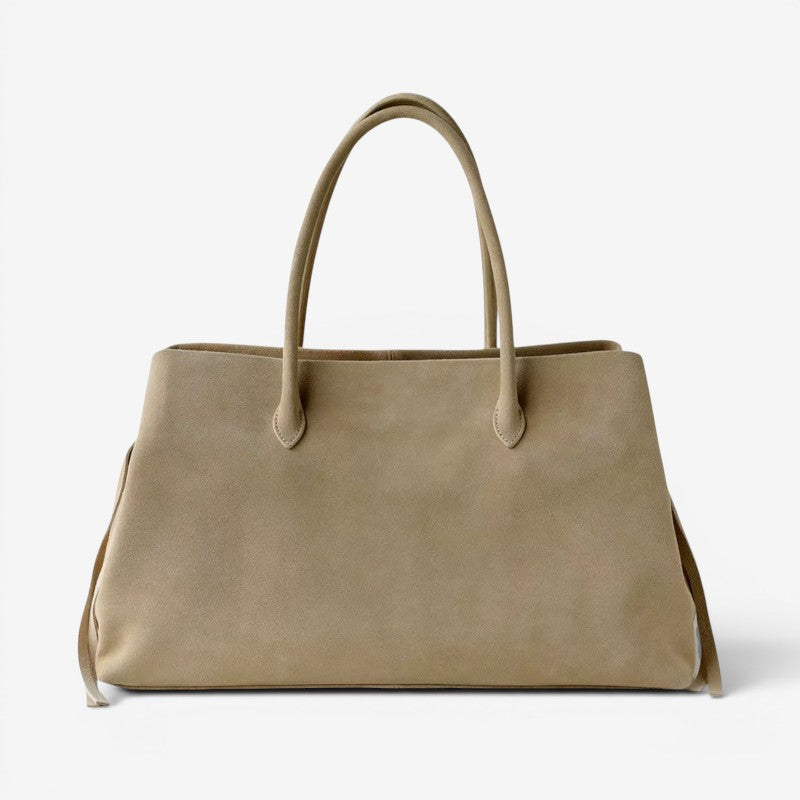 Women's Shoulder Bag with Top Handle and Zippered Compartments