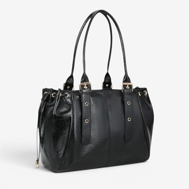 Women's Shoulder Bag with Adjustable Strap and Multi Zip Compartments
