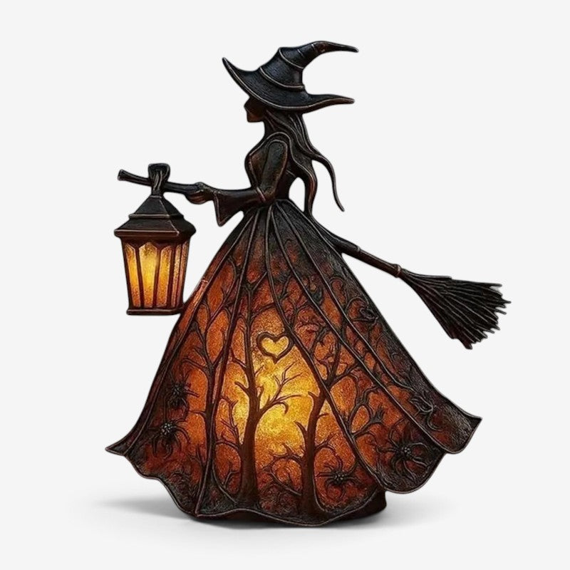 Charming Halloween Witch Lamp with LED Light