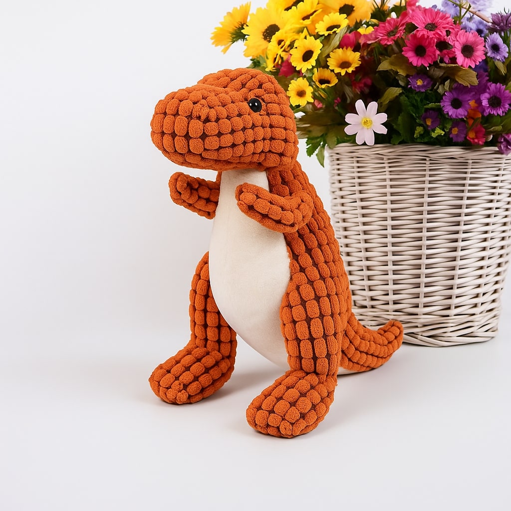 Pawrasaur - Plüss dinoszaurusz kutyajáték texturált felülettel