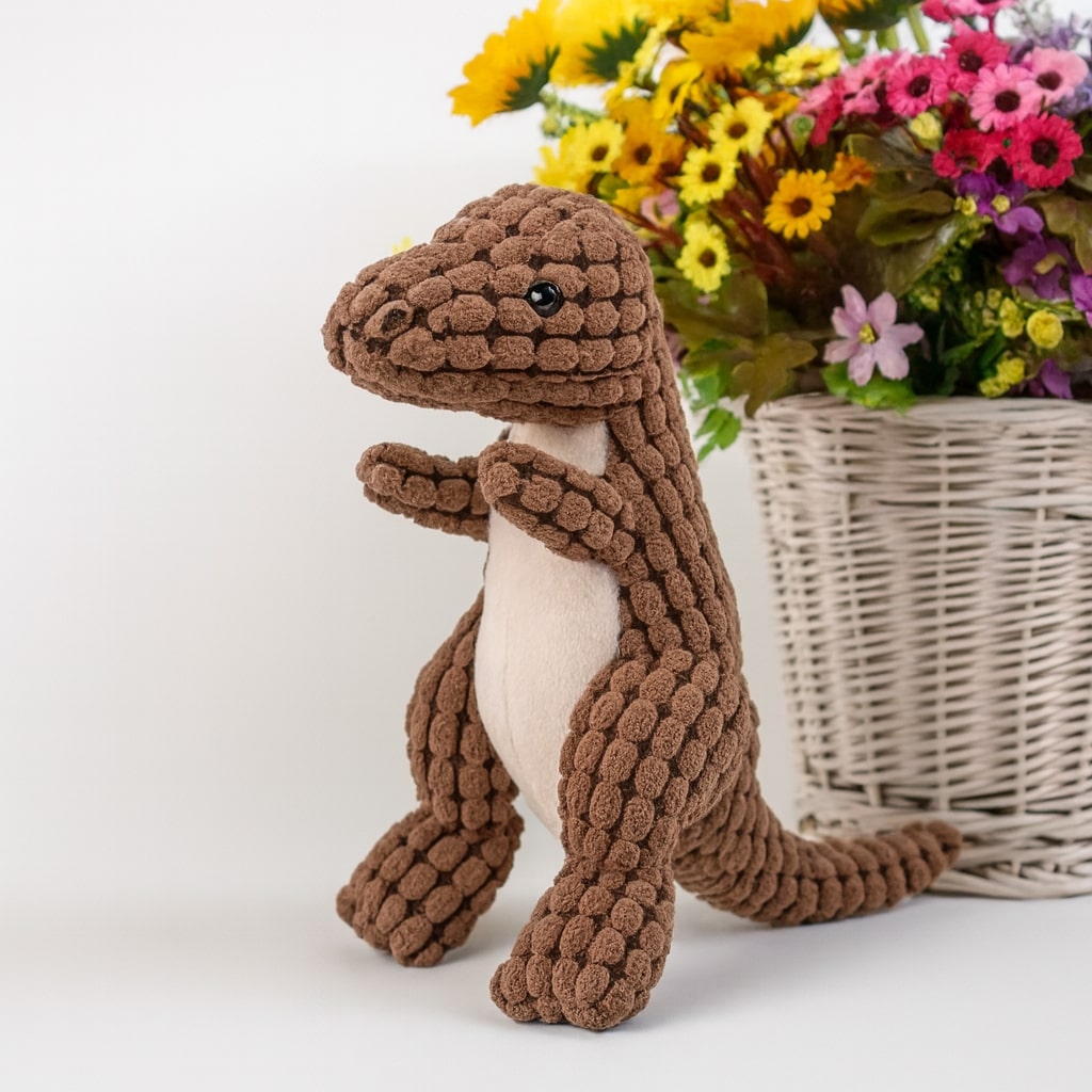 Pawrasaur - Plüss dinoszaurusz kutyajáték texturált felülettel