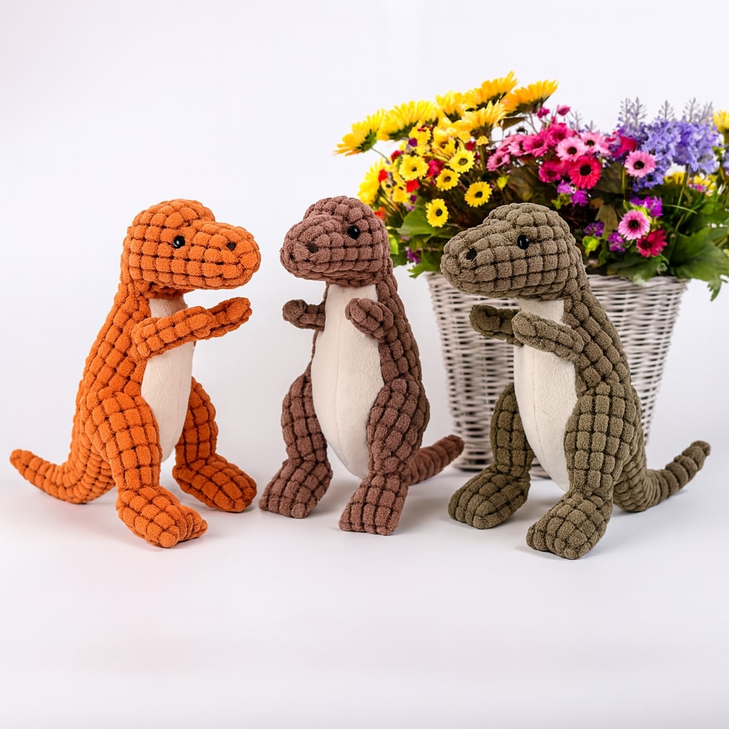 Pawrasaur - Plüss dinoszaurusz kutyajáték texturált felülettel