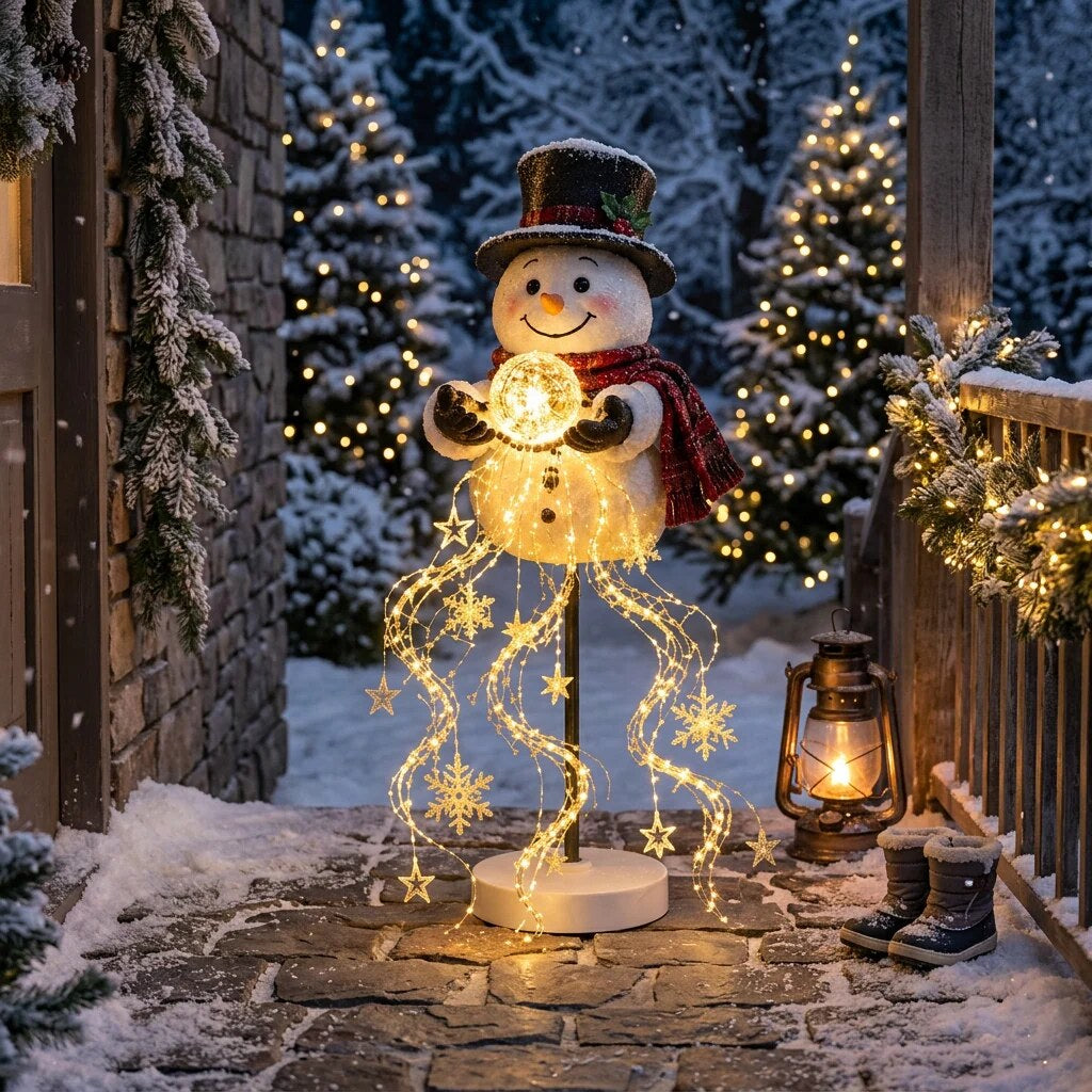 SnowLume - Napelemes hóember kerti lámpa LED világítással
