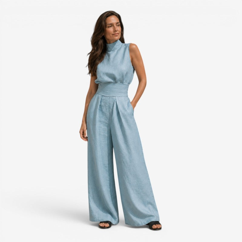 Elegant Women's Sleeveless Wide Leg Jumpsuit