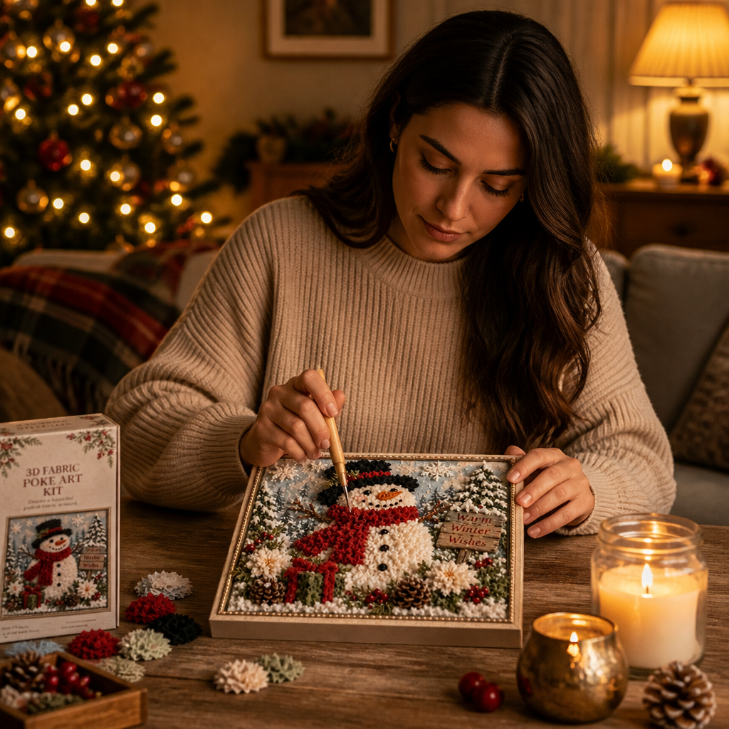Yuleweave - 3D textil kézműves készlet előre vágott sablonnal