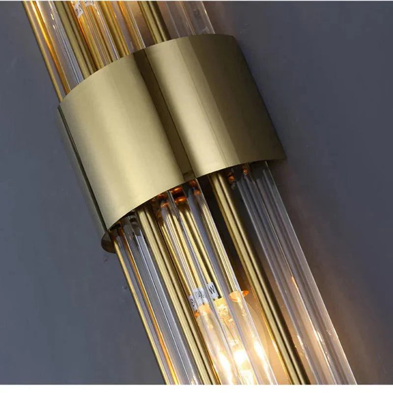 CrystalDazzle - Lux Wall Lamp Exquisite Crystal Detailing with Elegant Gold Finish | Warm Ambient Glow for Bedrooms, Hallways, or Living Rooms | Sophisticated Accent Lighting for Modern and Classic Interiors