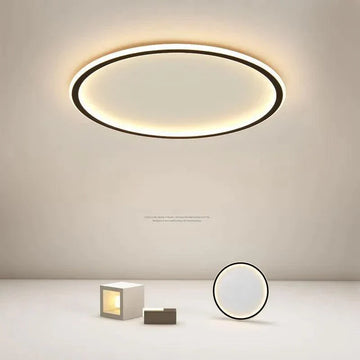 LumiHalo – Sleek Low-Profile Black Frame with Bright LED Glow | Even Light Distribution with Energy Efficiency | Minimalist Upgrade for Any Room
