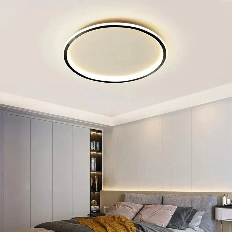 LumiHalo – Sleek Low-Profile Black Frame with Bright LED Glow | Even Light Distribution with Energy Efficiency | Minimalist Upgrade for Any Room