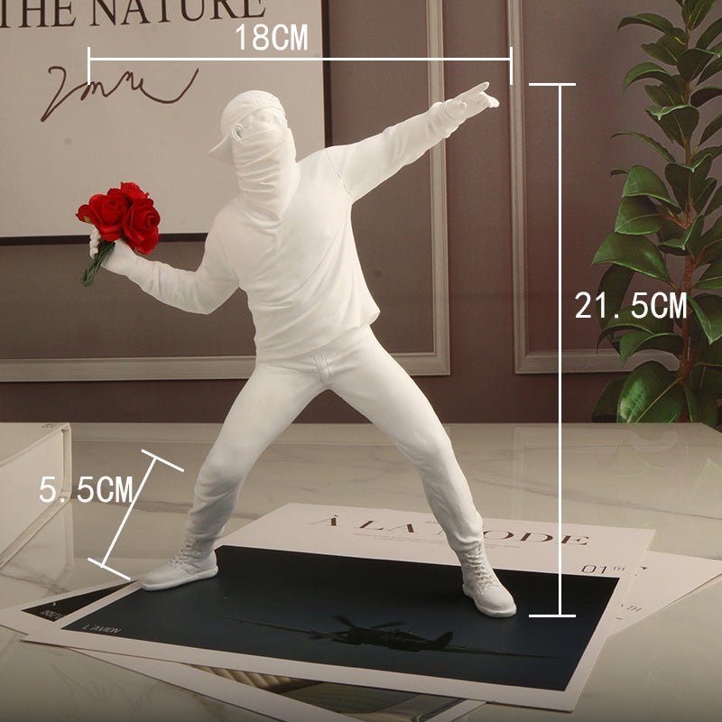 RebelBloom - Artistic Figurine of a Flower Thrower
