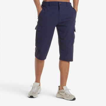 Men's High Waisted Knee Length Shorts with Multiple Pockets