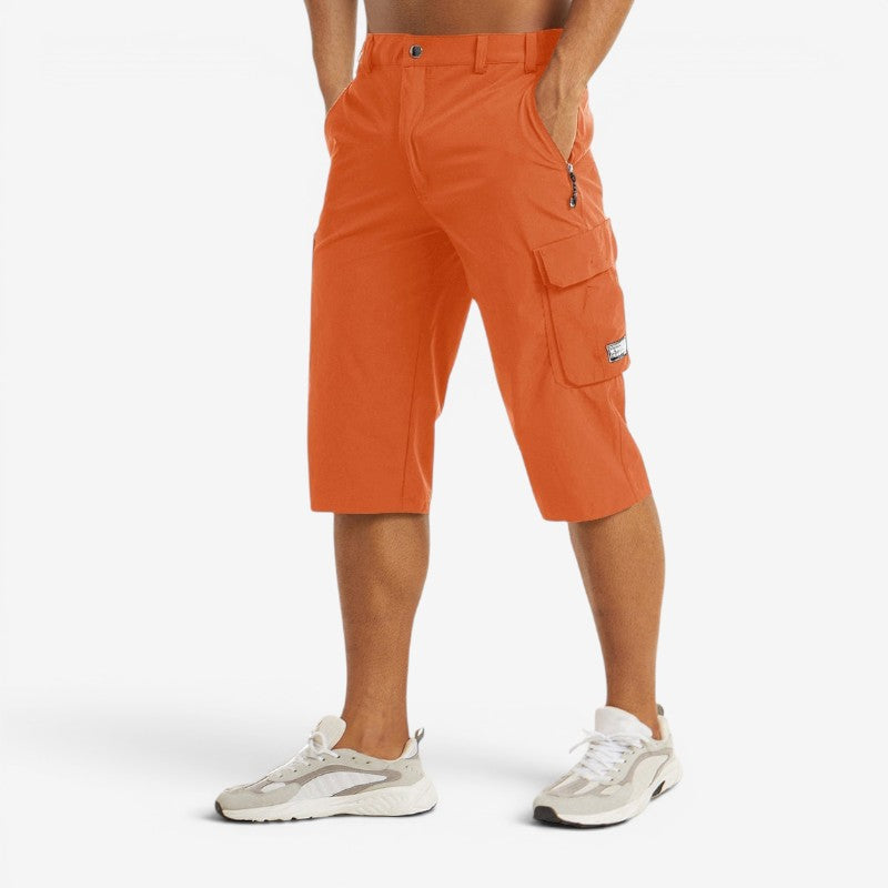 Men's High Waisted Knee Length Shorts with Multiple Pockets