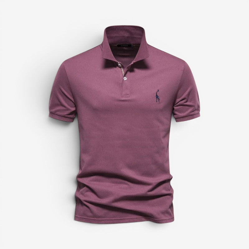 Men's Buttoned Polo Shirt With Short Sleeve