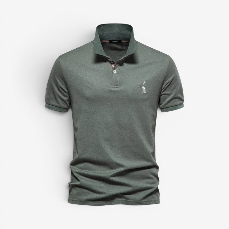 Men's Buttoned Polo Shirt With Short Sleeve