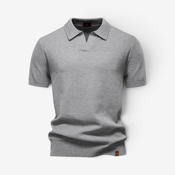 Men's Slim Fit Short Sleeve Polo Shirt with Collar