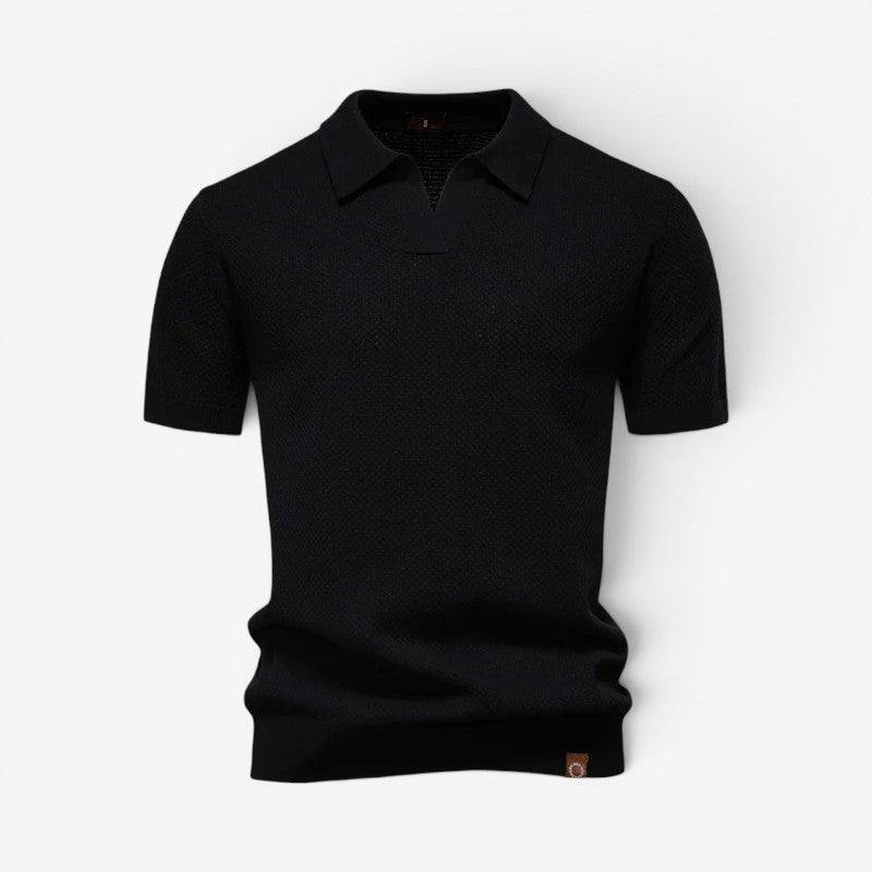 Men's Slim Fit Short Sleeve Polo Shirt with Collar