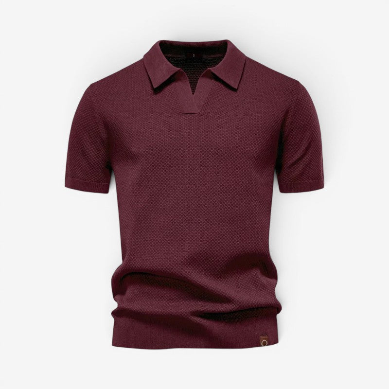 Men's Slim Fit Short Sleeve Polo Shirt with Collar