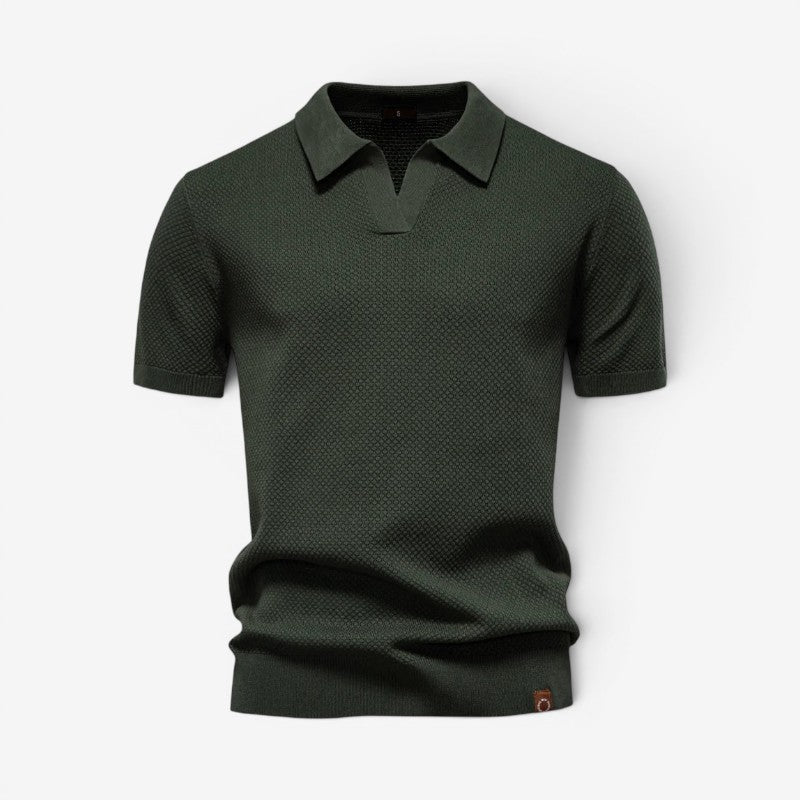 Men's Slim Fit Short Sleeve Polo Shirt with Collar