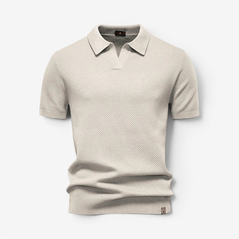 Men's Slim Fit Short Sleeve Polo Shirt with Collar